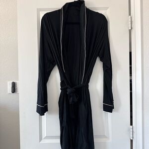 Soft Black Robe with White Trim